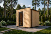 Gartensauna Erna (34 mm + Holzverschalung), 2,6 x 2,1 m, 3,8 m² – Bild 5