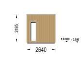Gartensauna Erna (34 mm + Holzverschalung), 2,6 x 2,1 m, 3,8 m² – Bild 11