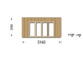 Gartensauna mit Vorraum DANIEL (34 mm + Holzverschalung), 5,1 x 5,1 m, 22 m² – Bild 11