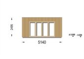 Gartensauna mit Vorraum DANIEL (34 mm + Holzverschalung), 5,1 x 5,1 m, 22 m² – Bild 11