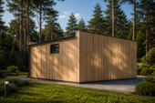 Gartensauna mit Vorraum DANIEL (34 mm + Holzverschalung), 5,1 x 5,1 m, 22 m² – Bild 4