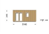 Gartensauna mit Vorraum DANIEL (34 mm + Holzverschalung), 5,1 x 5,1 m, 22 m² – Bild 8