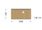 Gartensauna mit Vorraum DANIEL (34 mm + Holzverschalung), 5,1 x 5,1 m, 22 m² – Bild 9