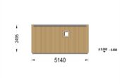 Gartensauna mit Vorraum DANIEL (34 mm + Holzverschalung), 5,1 x 5,1 m, 22 m² – Bild 9