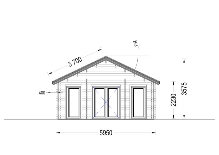 Blockbohlenhaus GRAZ (44+44 mm Isoliert) · 54 m² – Bild 6