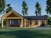 Holzwohnhaus TAUERN (Isoliert, 66 mm + Holzverschalung), 127 m²