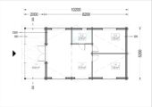 Blockbohlenhaus HANNES (44+44 mm Isoliert) · 42 m² + 10 m² Terrasse · Pultdach – Bild 6