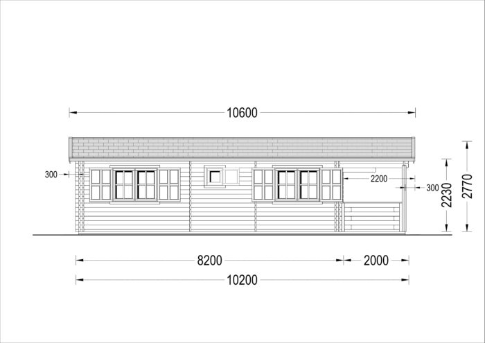 Blockbohlenhaus HANNES (Extra Isoliert, 44+44 mm) · 42 m² + 10 m² Terrasse · Pultdach – Bild 7