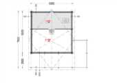 Blockbohlenhaus Innsbruck (44 mm) 36 m² mit 14 m² Schlafboden Isoliert – Bild 6