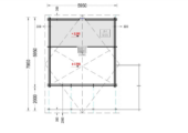 Blockbohlenhaus Innsbruck (44 mm) 36 m² mit 14 m² Schlafboden Isoliert – Bild 6
