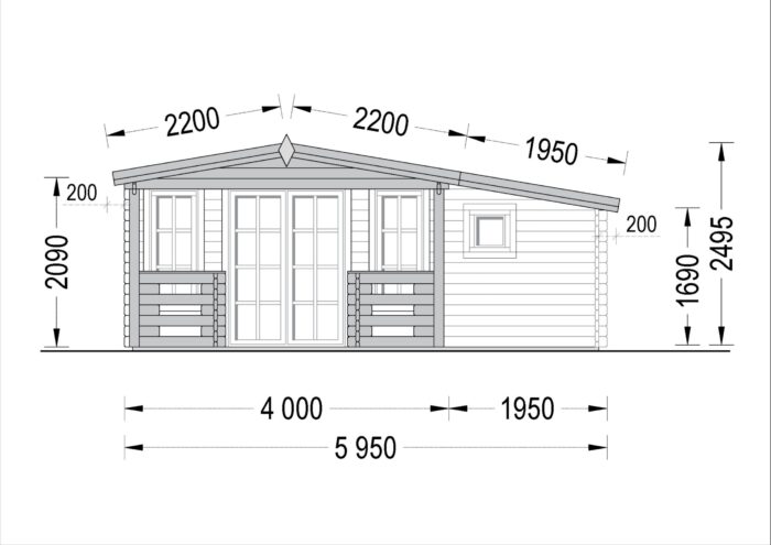 Gartenhaus IRIS (44 oder 66 mm) · 26 m² – Bild 6