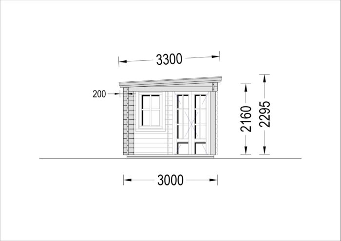 Gartenhaus mit Terrasse KATI (44 mm), 5x3 m, 7.5 m² + 7.5 m² – Bild 9