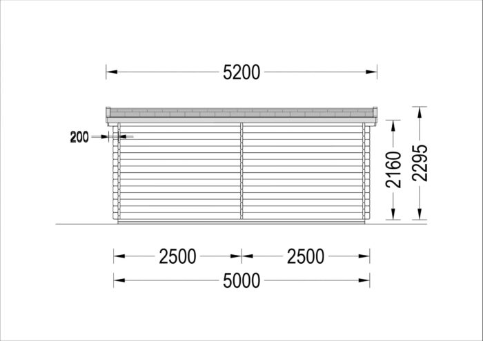 Gartenhaus mit Terrasse KATI (44 mm), 5x3 m, 7.5 m² + 7.5 m² – Bild 10