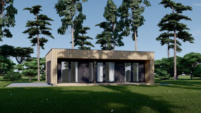 Holzhaus KULM 1 (66 mm + Holzverschalung) 48 m² Isoliert – Bild 2