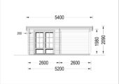 Gartenhaus LAURA mit Anbau (28 mm), 5.2x2.7 m, 7 m² + 7 m² – Bild 10