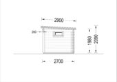 Gartenhaus LAURA mit Anbau (28 mm), 5.2x2.7 m, 7 m² + 7 m² – Bild 6