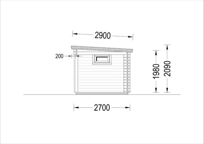 Gartenhaus LAURA mit Anbau (28 mm), 5.2x2.7 m, 7 m² + 7 m² – Bild 6