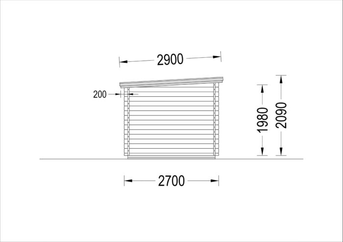 Gartenhaus LAURA mit Anbau (28 mm), 5.2x2.7 m, 7 m² + 7 m² – Bild 8