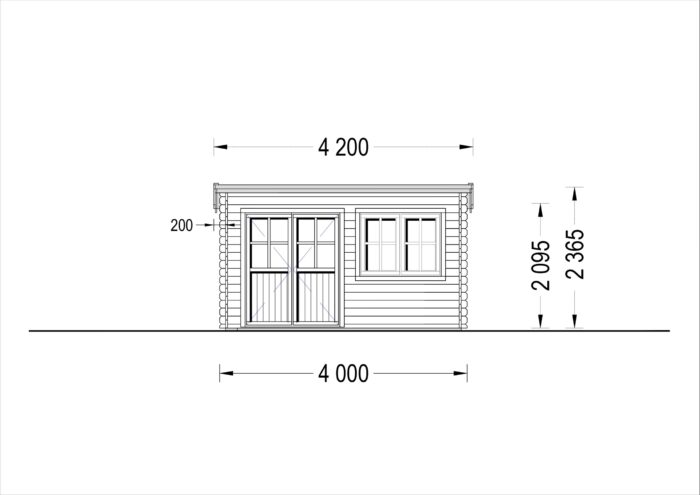 Premium Gartenhaus LINZ 4X3 m , 12m² mit Pultdach – Bild 8