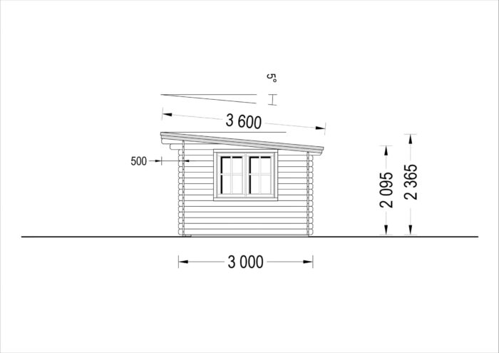 Premium Gartenhaus LINZ 4X3 m , 12m² mit Pultdach – Bild 9