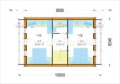 Holzhaus LISA (PREMIUM Isoliert, 66 mm + Holzverschalung), 80 m² – Bild 2