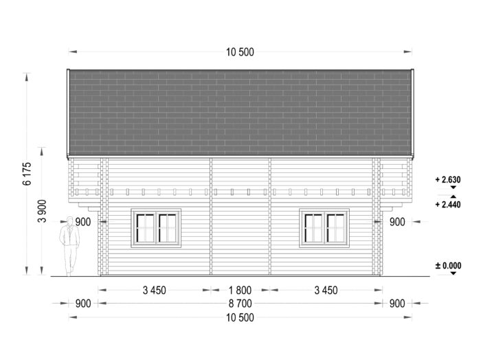 Blockbohlenhaus LISA (44+44 mm) 108m² Isoliert – Bild 9
