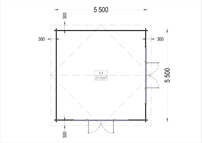 Gartenhaus MARIA (44 mm) 30 m² – Bild 6
