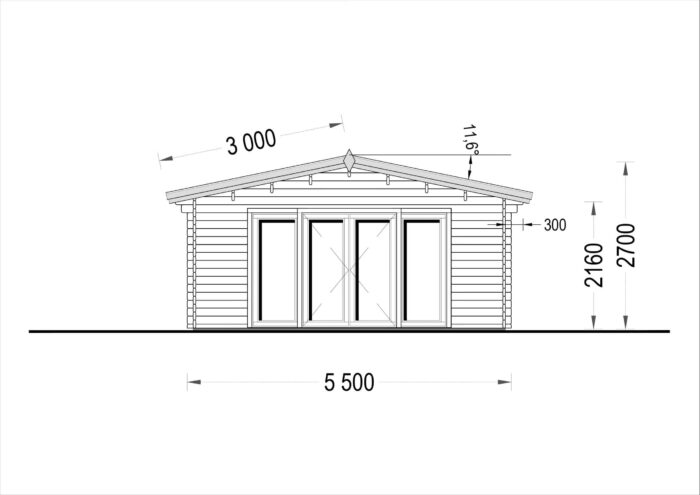 Gartenhaus MARIA (44 mm) 30 m² – Bild 7