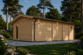 Blockbohlenhaus MARGIT (44+44 mm), 7.5x4m, 30m² Extra Isoliert – Bild 3