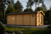 Blockbohlenhaus MARGIT (44+44 mm), 7.5x4m, 30m² Extra Isoliert – Bild 2