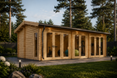 Blockbohlenhaus MARGIT (44+44 mm), 7.5x4m, 30m² Extra Isoliert – Bild 4