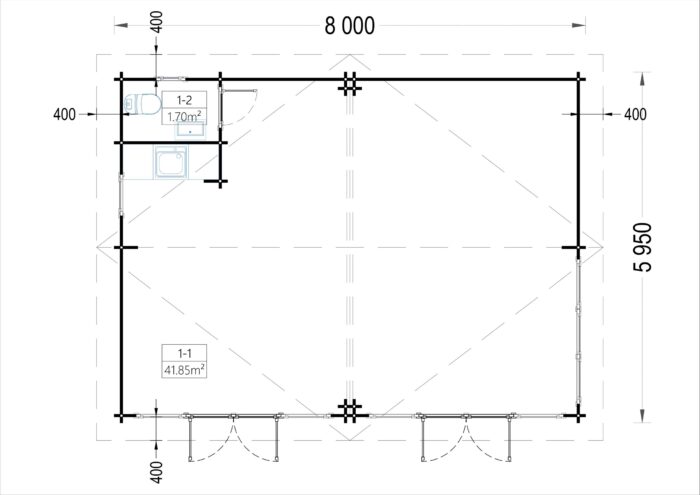 Premium Blockbohlenhaus MARTIN 48 m² – Bild 6