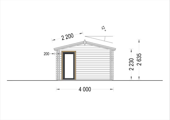 Blockbohlenhaus MARGIT (44+44 mm), 7.5x4m, 30m² Extra Isoliert – Bild 10