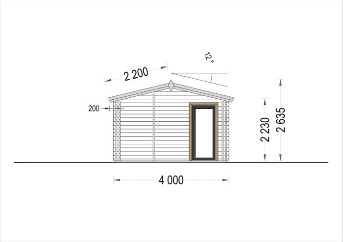 Blockbohlenhaus MARGIT (44+44 mm), 7.5x4m, 30m² Extra Isoliert – Bild 7
