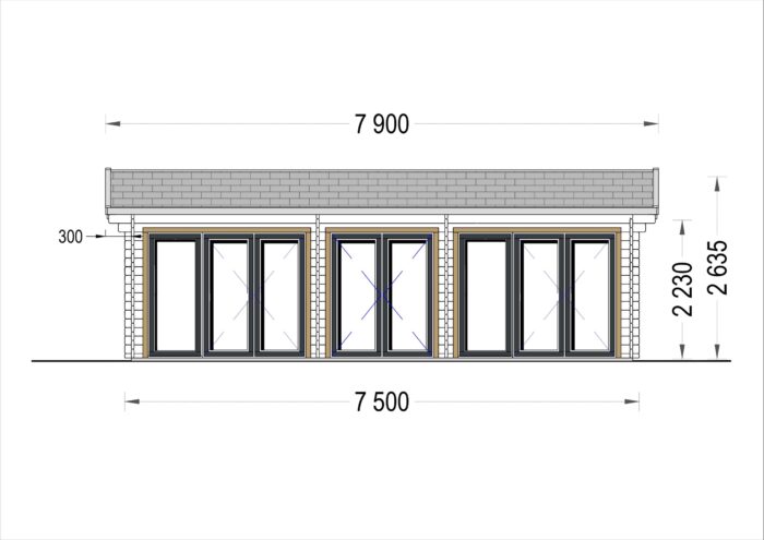 Blockbohlenhaus MARGIT (44mm), 7.5x4m, 30m² – Bild 9