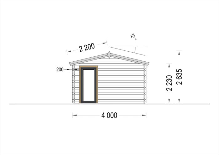 Blockbohlenhaus MARGIT (44mm), 7.5x4m, 30m² – Bild 7