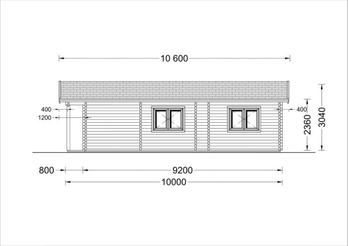 Blockbohlenhaus MATREI (66 mm), 6x10m, 60m² – Bild 7