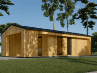 Blockbohlenhaus MILAN Modern (44 mm + Holzverschalung) 37 m²
