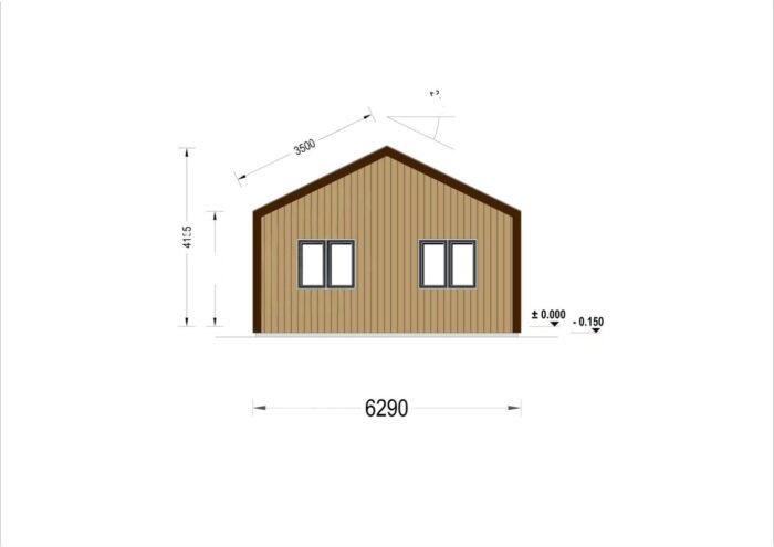 Holzhaus NIKI (Isoliert, 66 mm + Holzverschalung), 66 m² – Bild 6