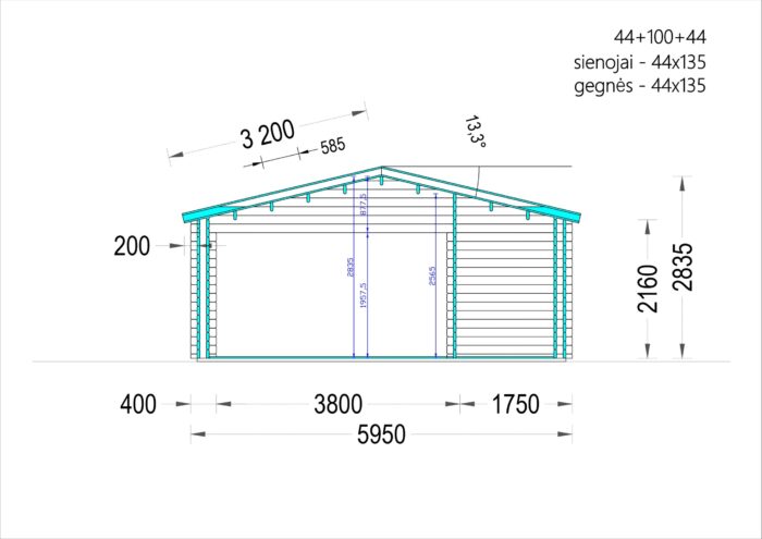 Gartenhaus Nele, 6x6m, 36m² Isoliert – Bild 13