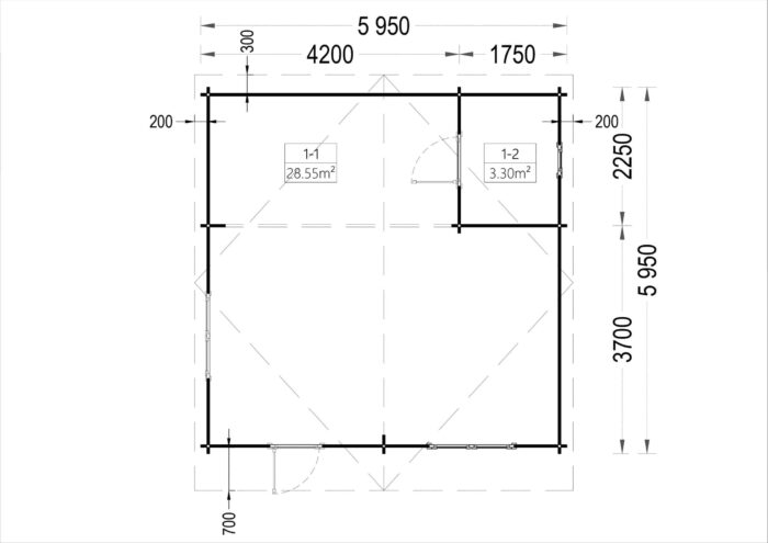 Gartenhaus Nele, 6x6m, 36m² – Bild 7