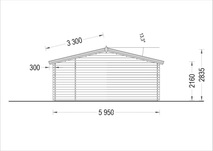 Blockbohlenhaus BASEL 6x6 m, 36 m² – Bild 8