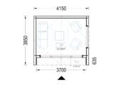 Gartenhaus ELSA (34 mm + Holzverschalung), 4x3m, 12m² – Bild 8