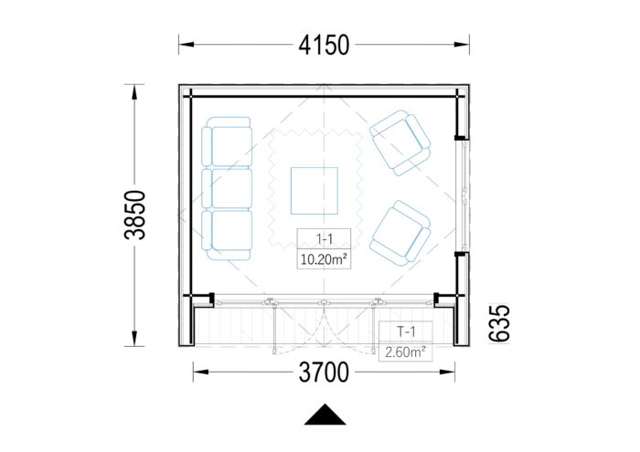 Gartenhaus ELSA (34 mm + Holzverschalung), 4x3m, 12m² – Bild 8