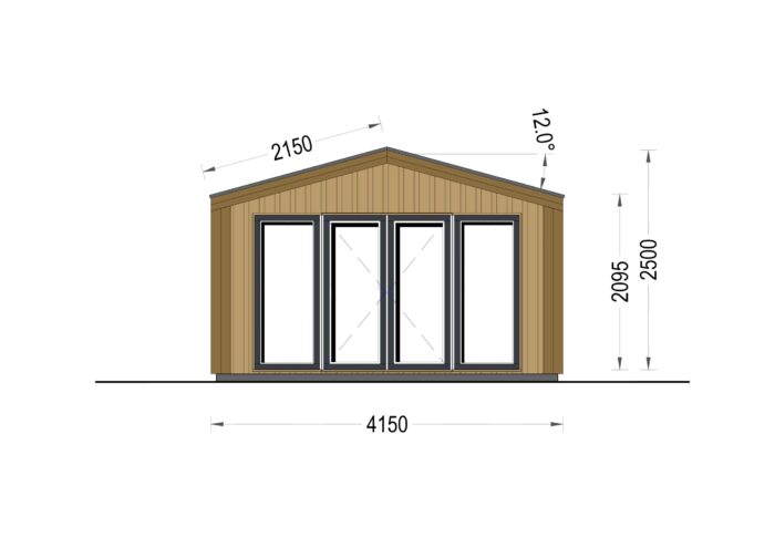 Gartenhaus ELSA (34 mm + Holzverschalung), 4x3m, 12m² – Bild 9