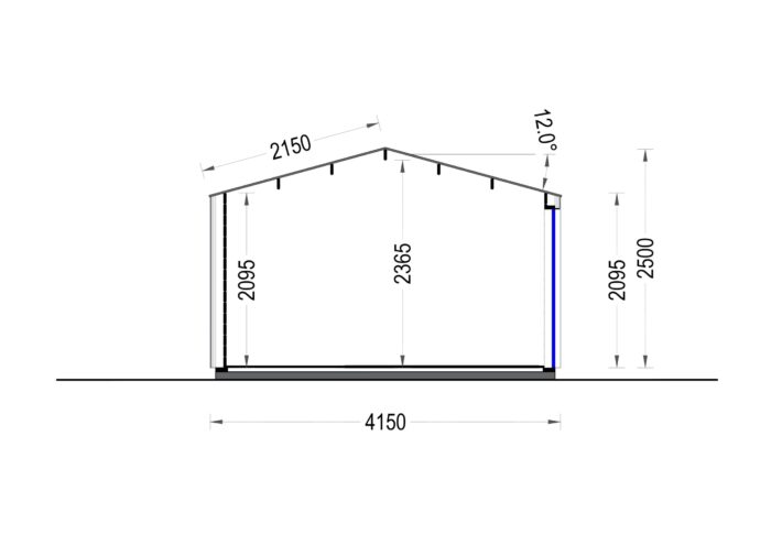Gartenhaus ELSA (34 mm + Holzverschalung), 4x3m, 12m² – Bild 7