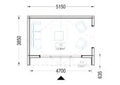 Gartenhaus ELSA (34 mm + Holzverschalung), 5x3m, 15m² Isoliert – Bild 7