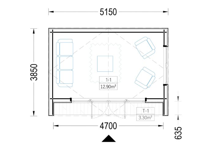 Gartenhaus ELSA (34 mm + Holzverschalung), 5x3m, 15m² Isoliert – Bild 7