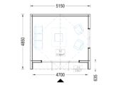 Gartenhaus ELSA (34 mm + Holzverschalung), 5x4m, 20m² Isoliert – Bild 9