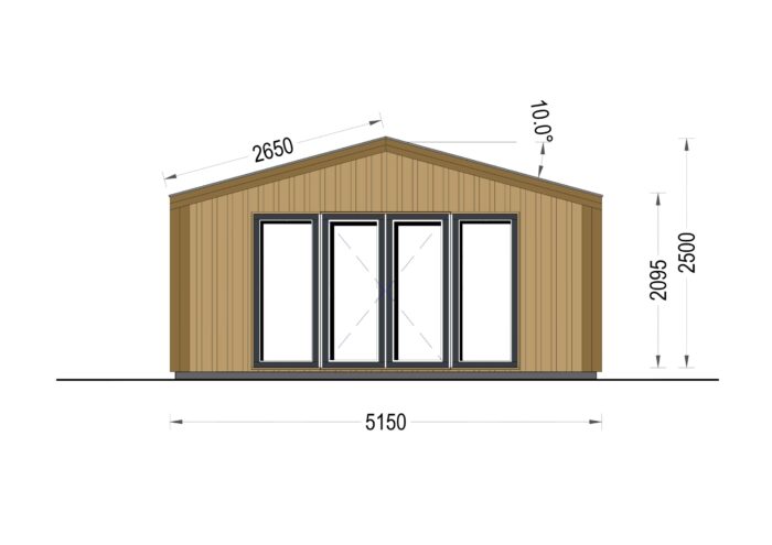 Gartenhaus ELSA (34 mm + Holzverschalung), 5x4m, 20m² Isoliert – Bild 10